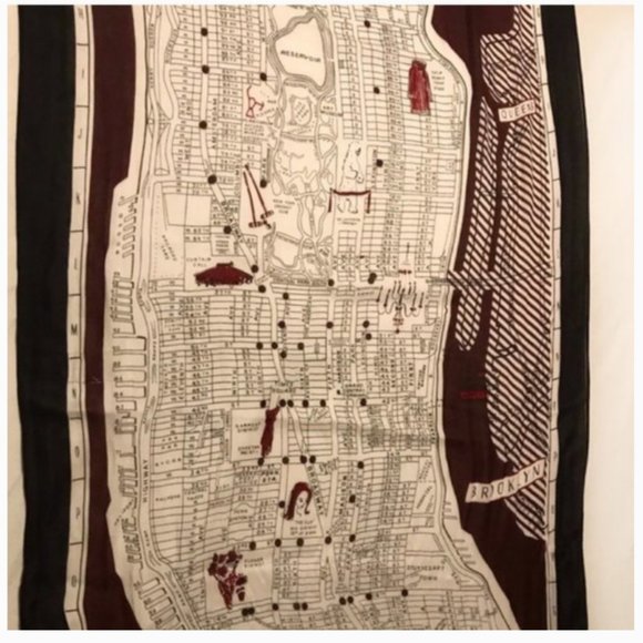 kate spade new york map oblong scarf nwot - Picture 6 of 7